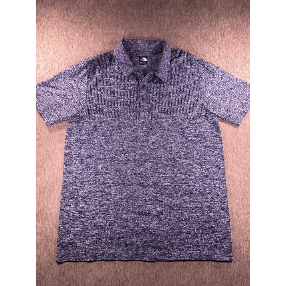 The North Face Mens Heathered Gray Performance Polo Shirt Large L Short Sleeve